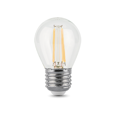 Лампа светодиодная LED 5 Вт 450 Лм 4100К белая Е27 Шар Filament Gauss