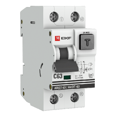 Выключатель автоматический дифференциальный АВДТ-63 63А/100мА C электромеханический тип A 6кА PROxima