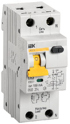 Выключатель автоматический дифференциальный 1п+N 63А 100мА АВДТ-32 C(Электронный)