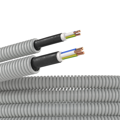 Труба гофрированная ПВХ д.16мм с кабелем РЭК ГОСТ+ ВВГнгLS 3х1.5(25м)