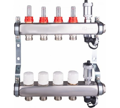 Группа коллекторная со встроенными расходомерами всборе 1' х 5 выхода евроконус 3/4' из нержавеющей стали