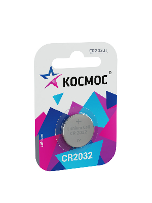 Элемент питания CR2032 3V Lithium 1BL Космос